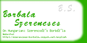 borbala szerencses business card